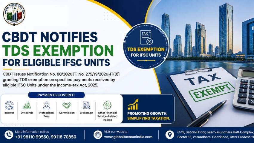 CBDT Notifies TDS Exemption for Eligible IFSC Units