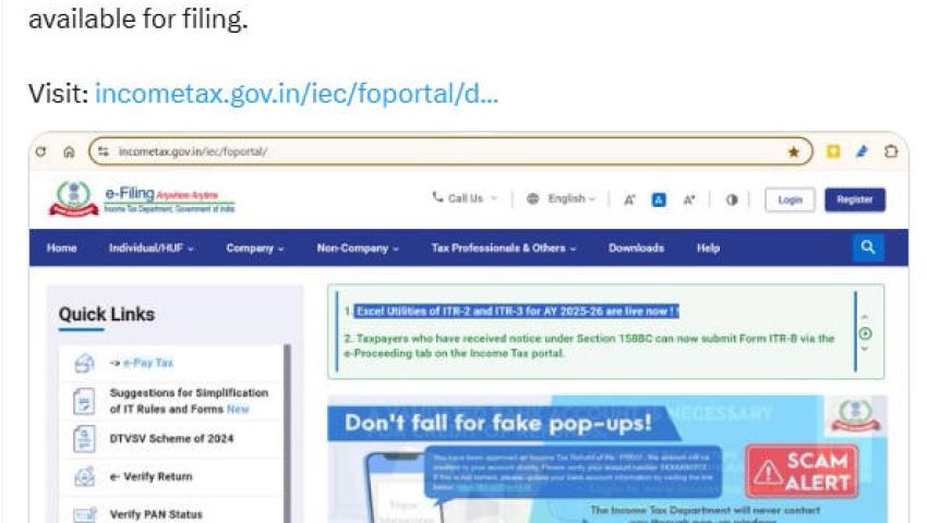 ITR-2 and ITR-3 Excel Utilities Released: Who Can File & What’s New?