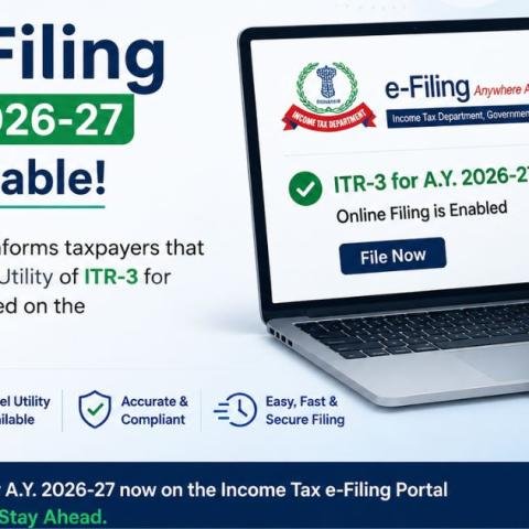 ITR-3 Filing for AY 2026-27 Now Enabled on e-Filing Portal